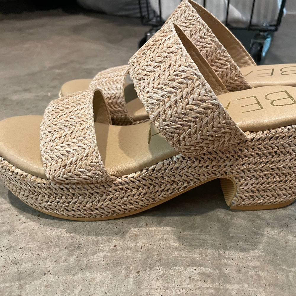 Matisse Ocean Ave Raffia platform Strappy Sandal
